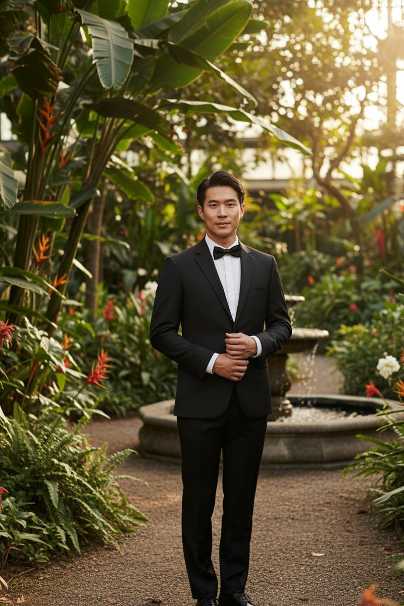 "Rafael" Black 2-Button Notch Suit (2-Piece Set)