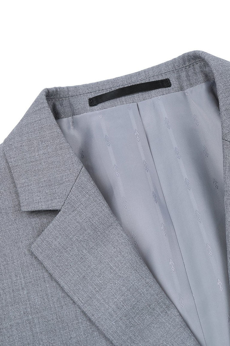 "Rafael" Light Grey 2-Button Notch Suit (2-Piece Set)