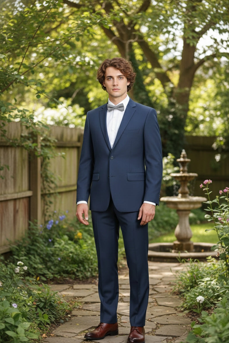 "Rafael" Navy 2-Button Notch Suit (2-Piece Set)