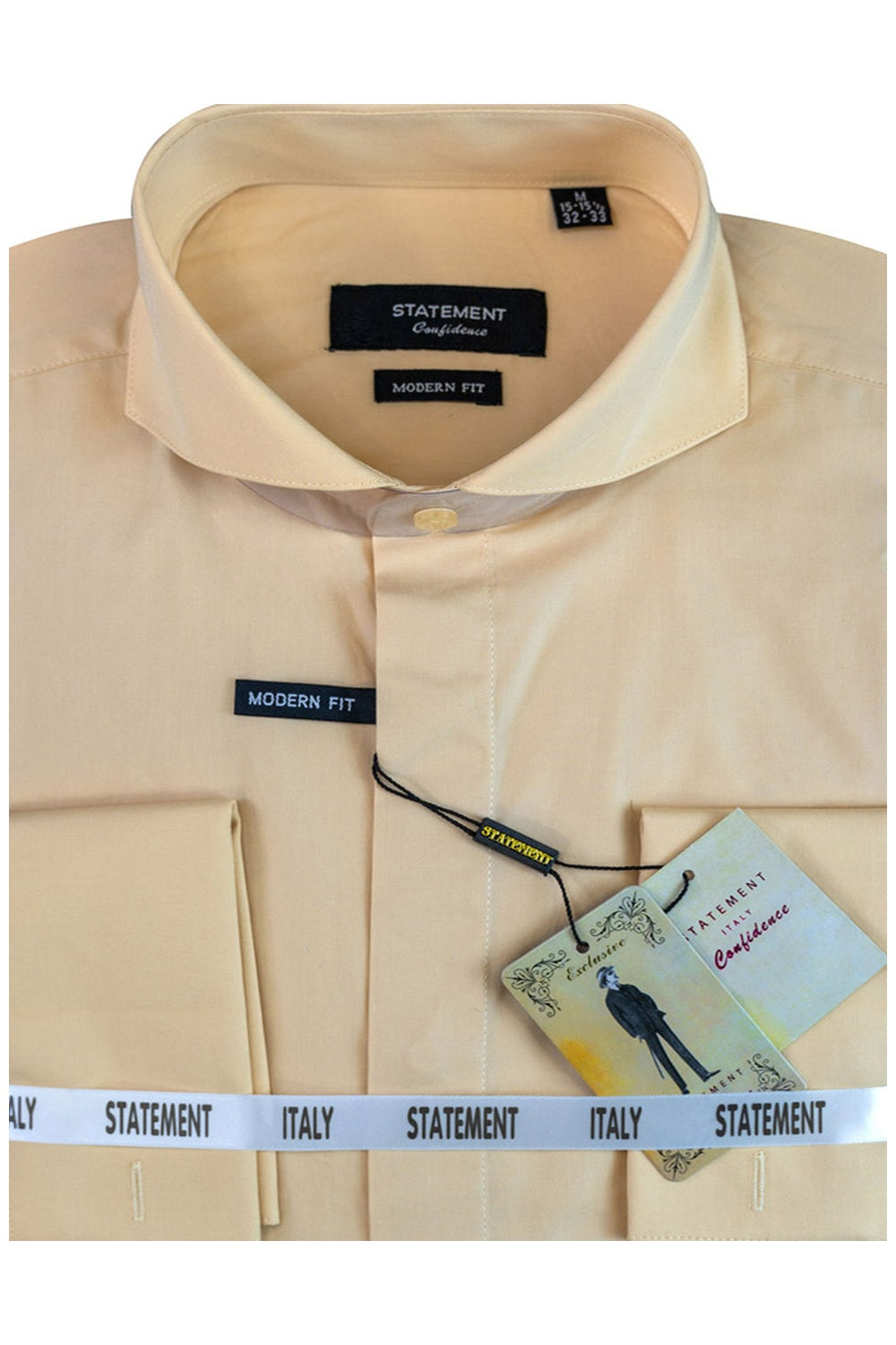 "Zephyr" Tan Spread Collar Dress Shirt