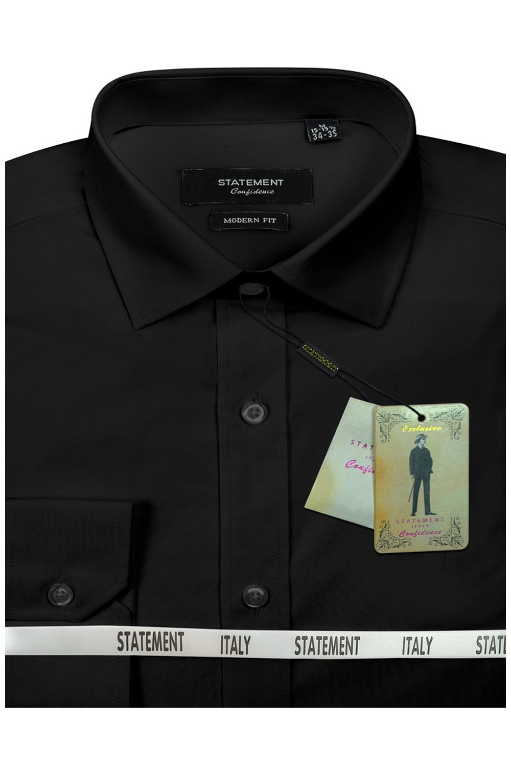 "Aurora" Black Laydown Dress Shirt
