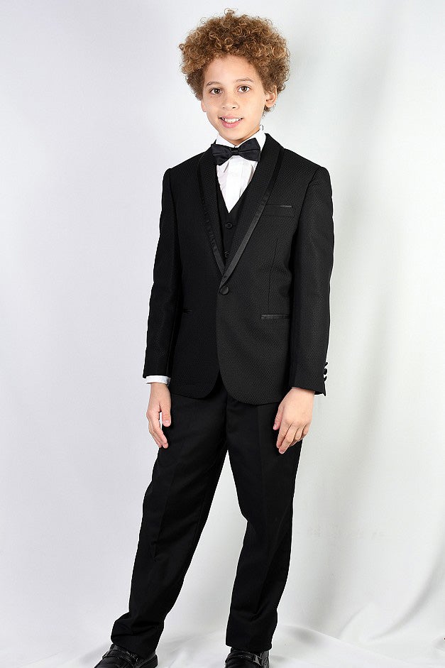 Statement "Caesar" Kids Black Shawl Tuxedo 5-Piece Set