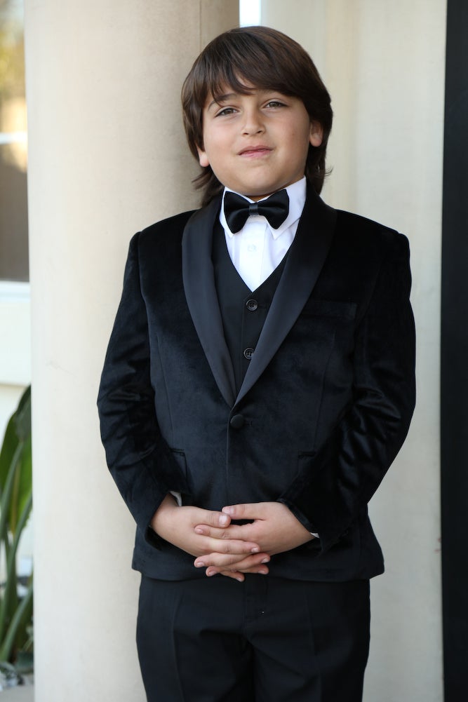 Statement "Legend" Kids Black Velvet Tuxedo 5-Piece Set