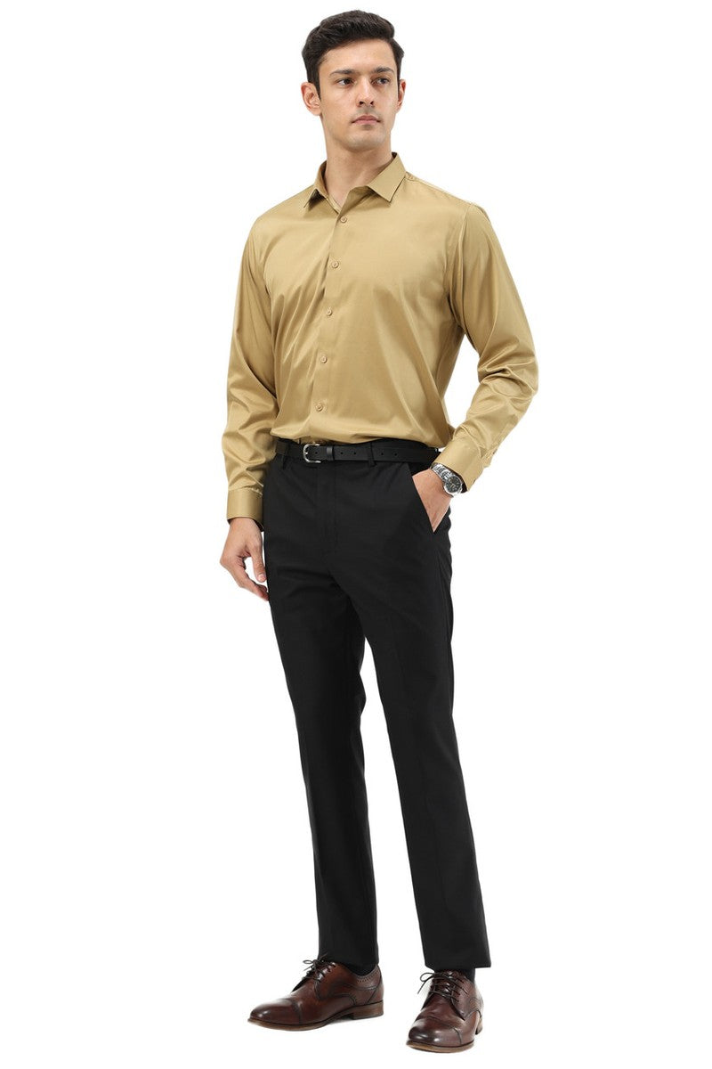 "Cairo" Black Plain Front Pants (Skinny Fit)