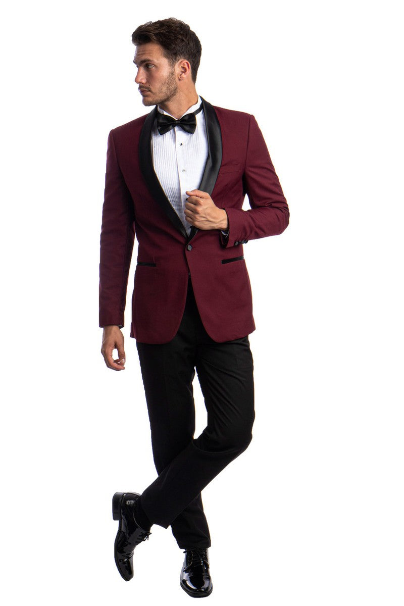 "Chadwick" Burgundy Tuxedo (2-Piece Set)