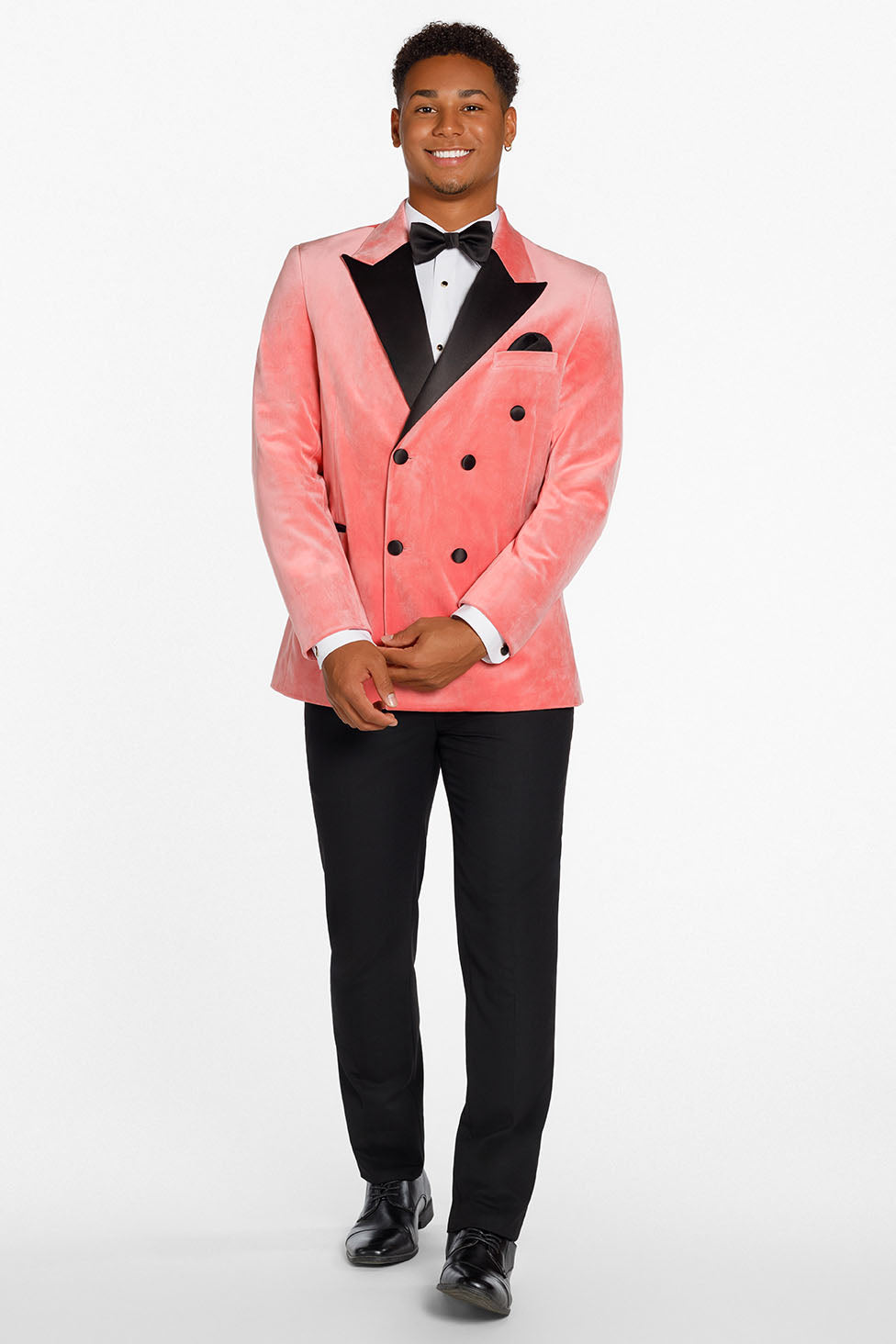 "Miles" Salmon Peak DB Velvet Tuxedo Jacket (Separates)