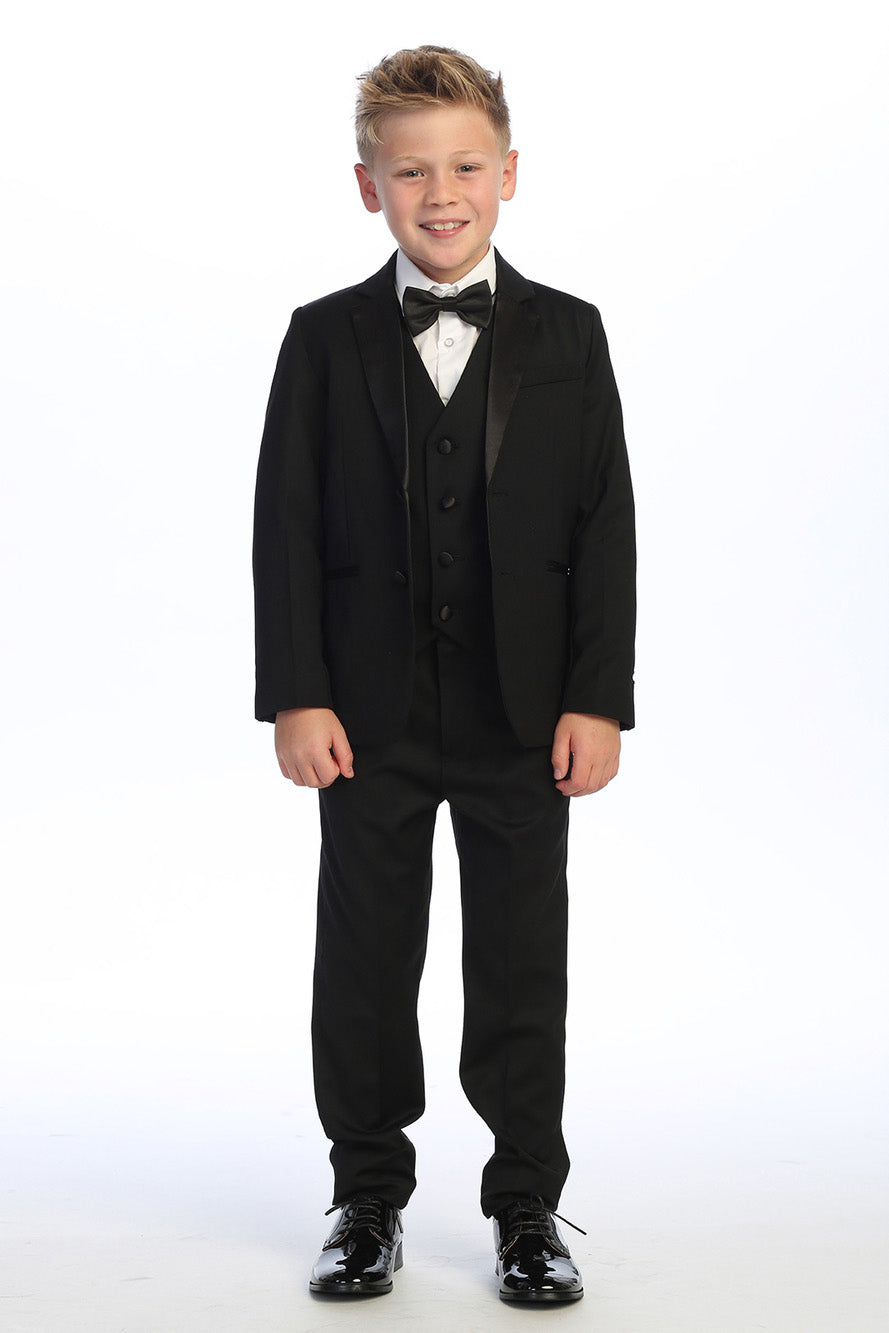 "Georgetown" Kids Black Tuxedo (5-Piece Set)