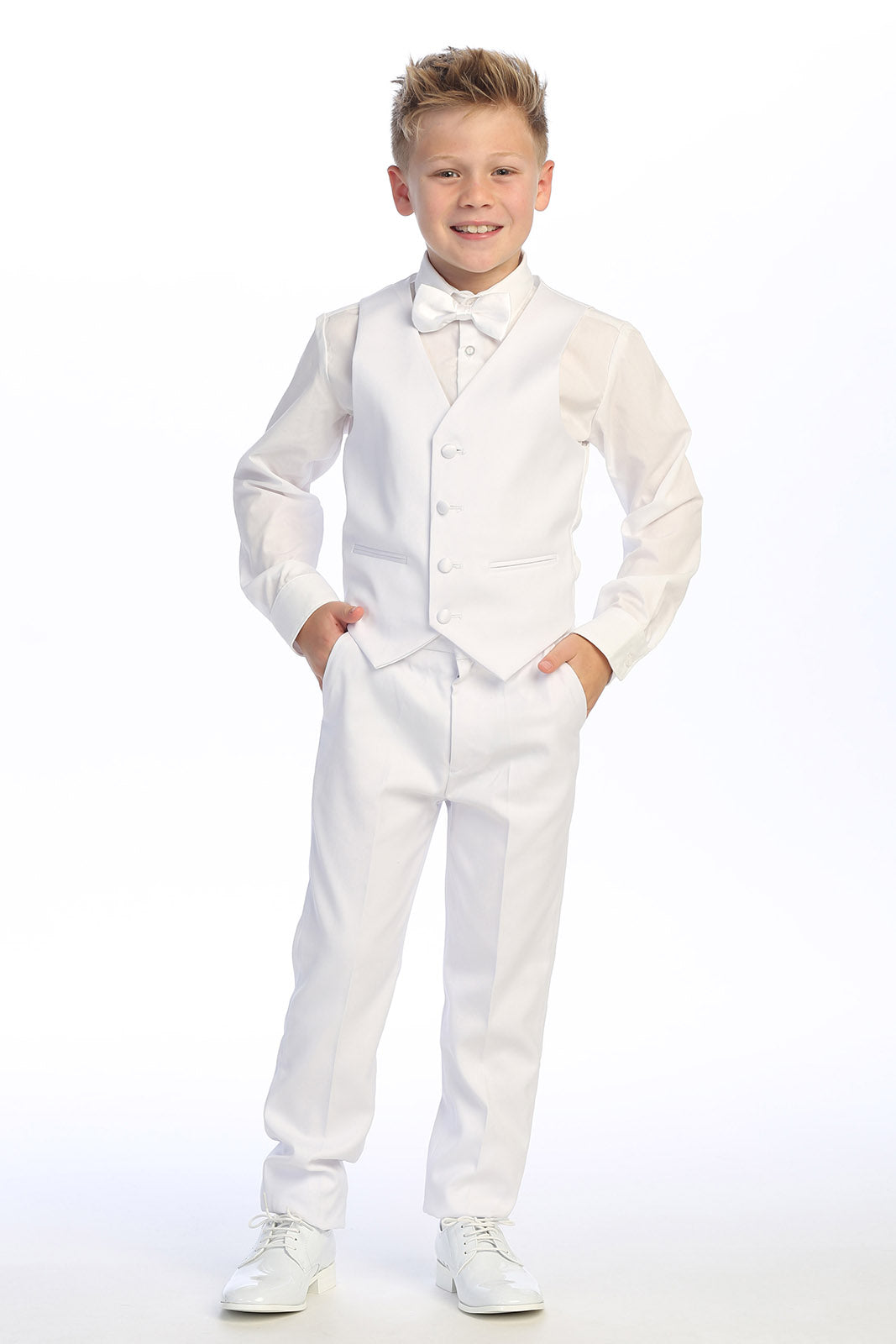 "Georgetown" Kids White Tuxedo (5-Piece Set)