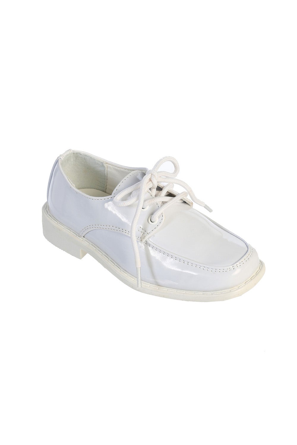 Tip Top "Pasadena" Kids White Moc-Toe Lace Up Tuxedo Shoes