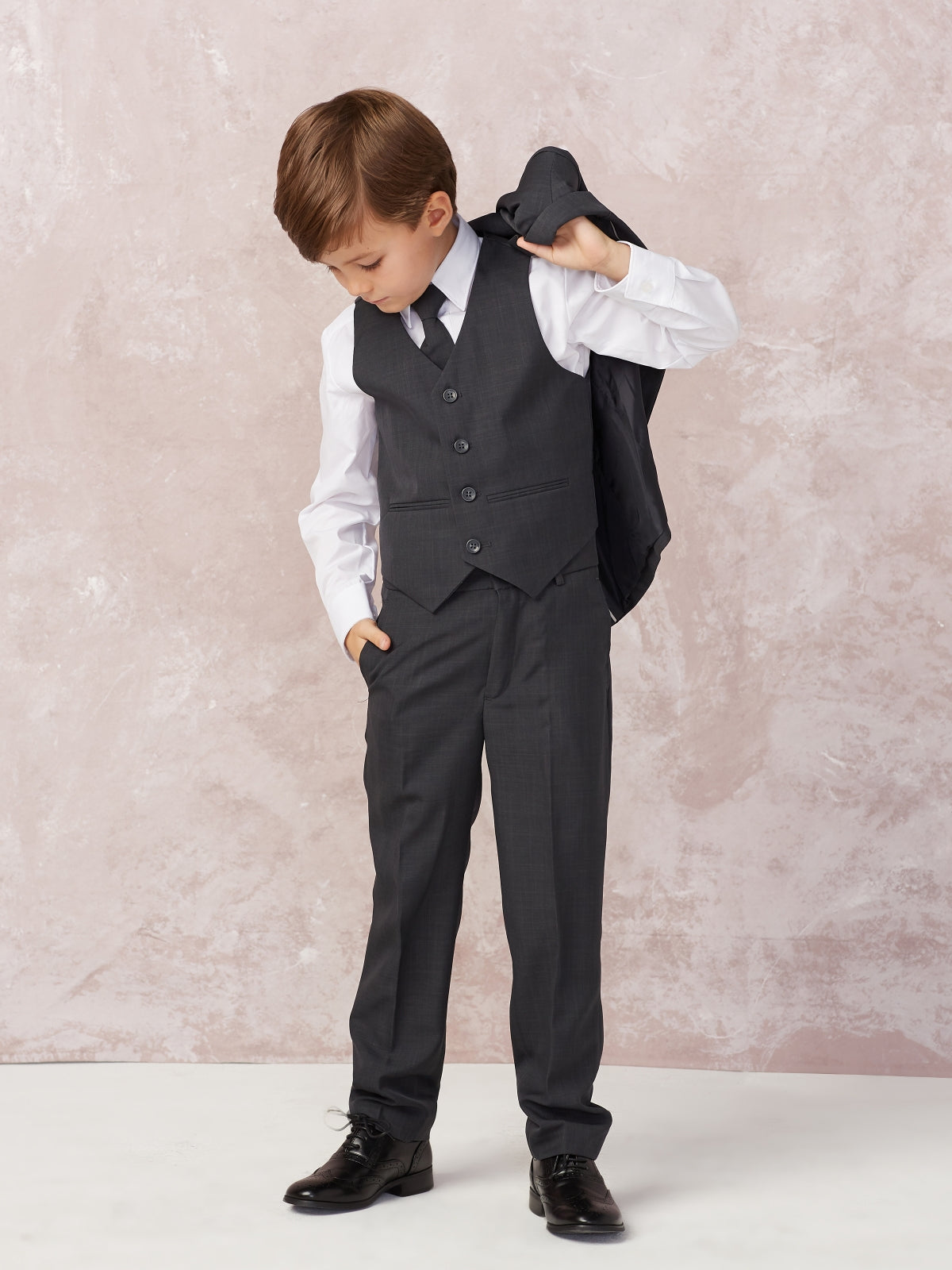 Tip Top "Stanford" Kids Dark Grey Suit 5-Piece Set