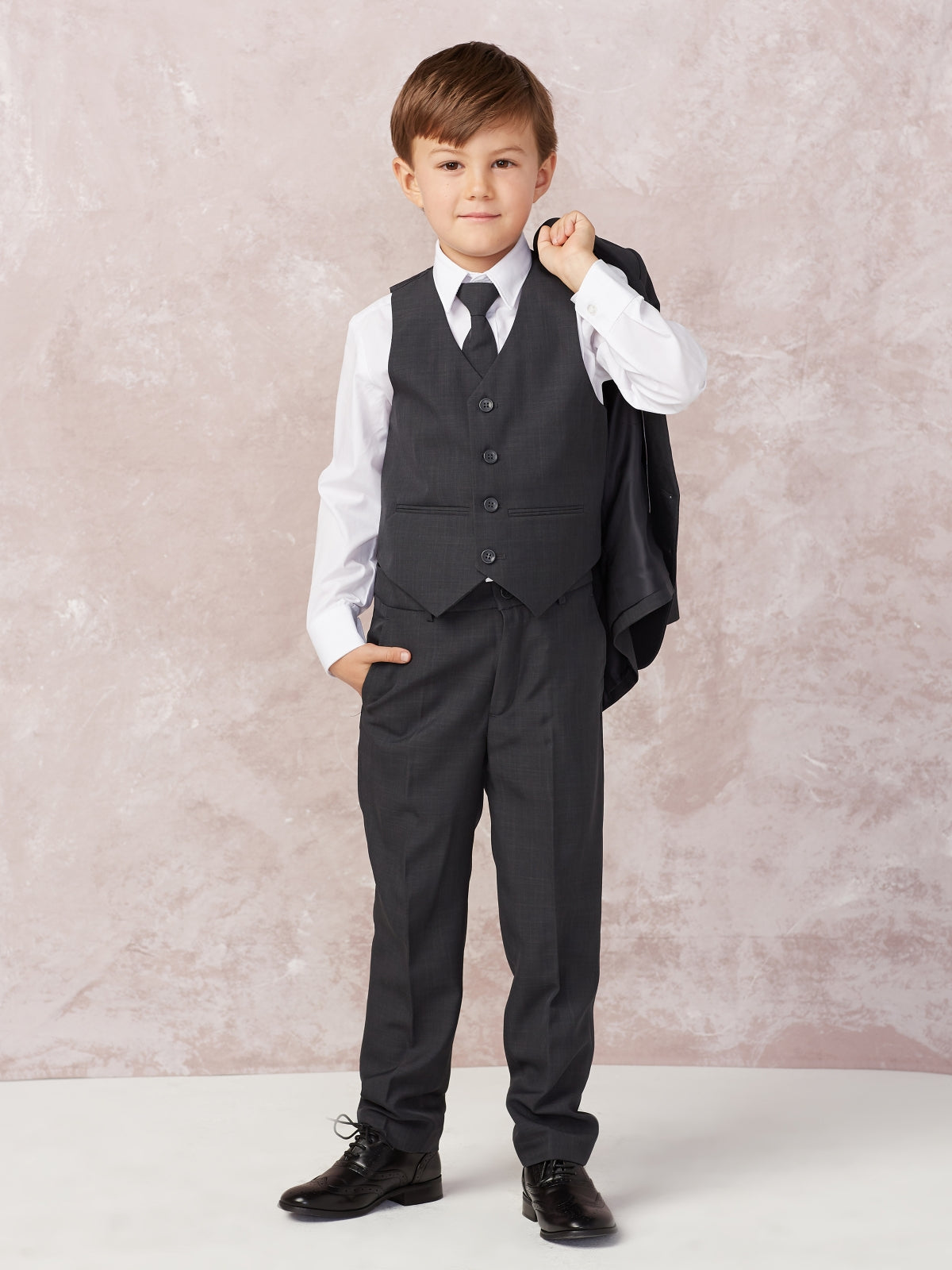 Tip Top "Stanford" Kids Dark Grey Suit 5-Piece Set