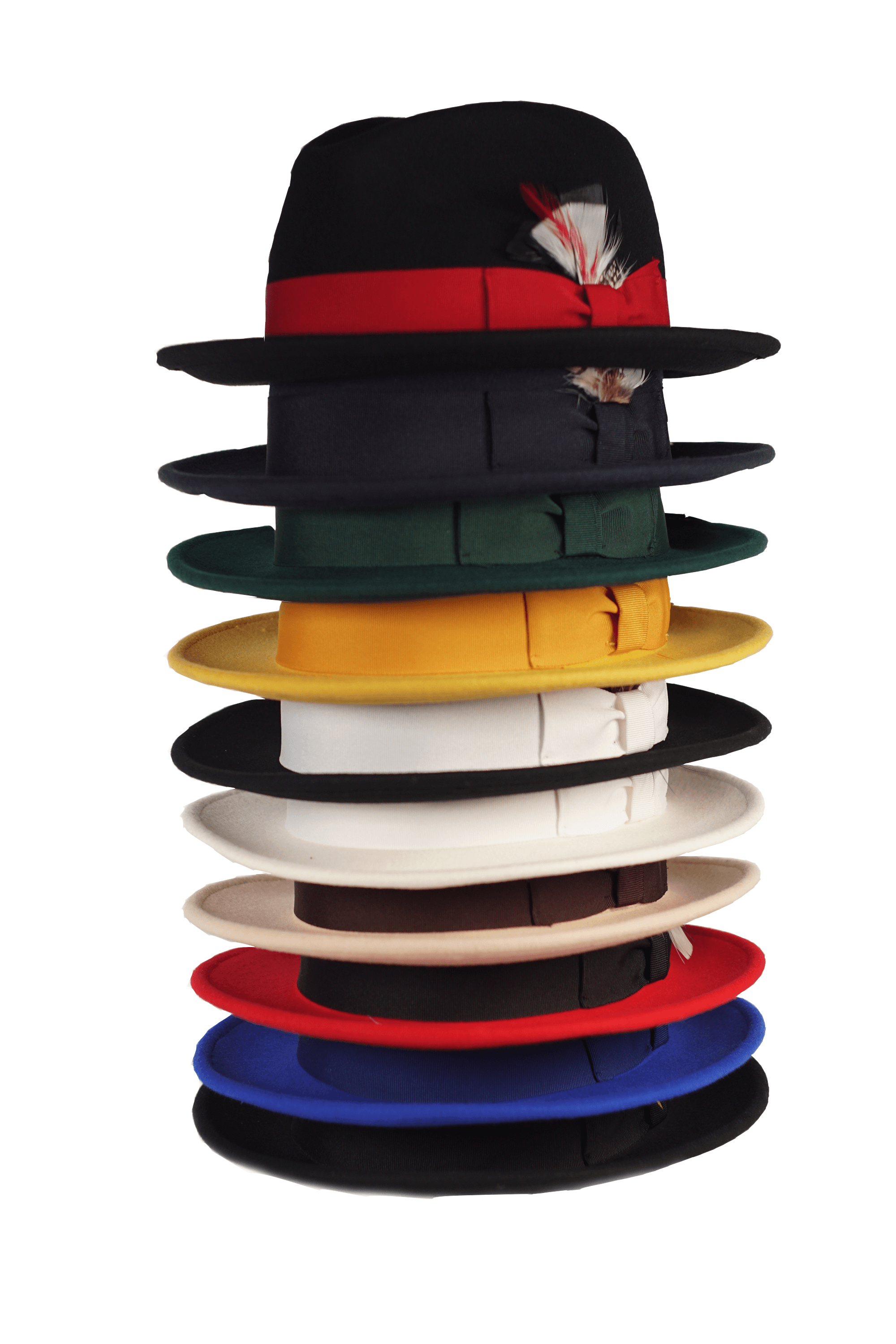 Trilby Soft 100% Australian Wool Felt Body With Removable Feather Fully Crushable Black/White Hat Great For Travel. - Ferrecci USA 