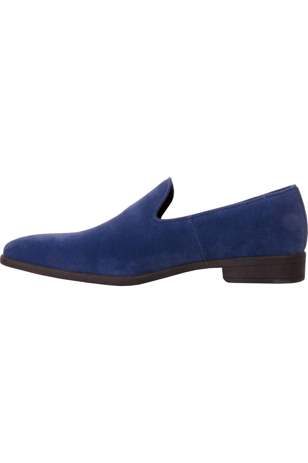 "Chelsea" Blue Suede Tuxedo Shoes