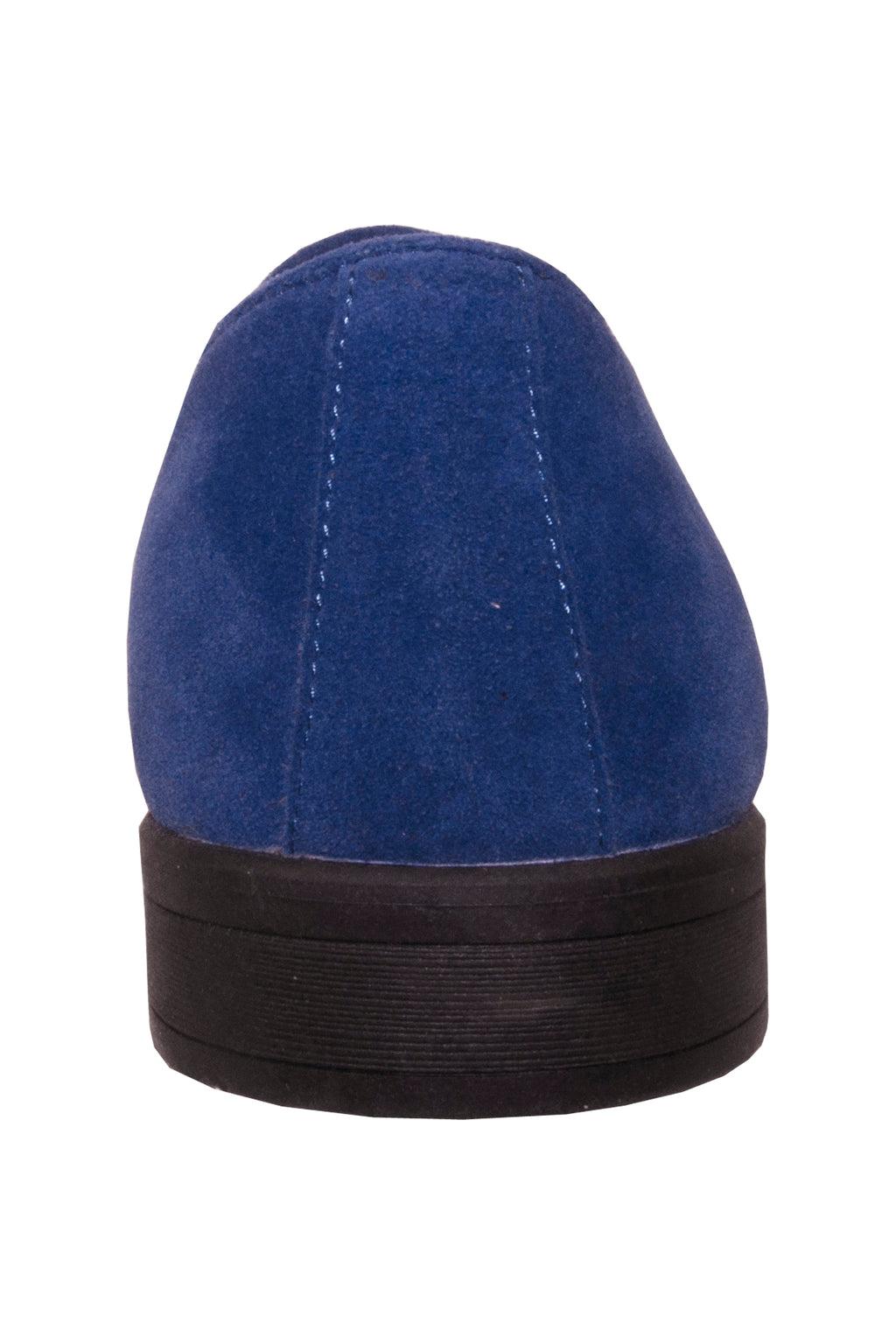 "Chelsea" Blue Suede Tuxedo Shoes