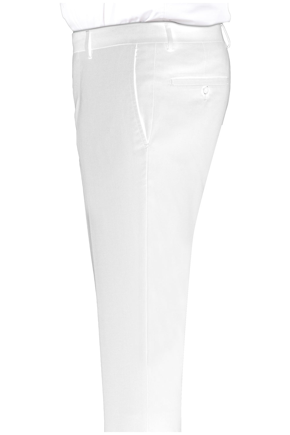 "Satin Luxe" White Tuxedo Pants