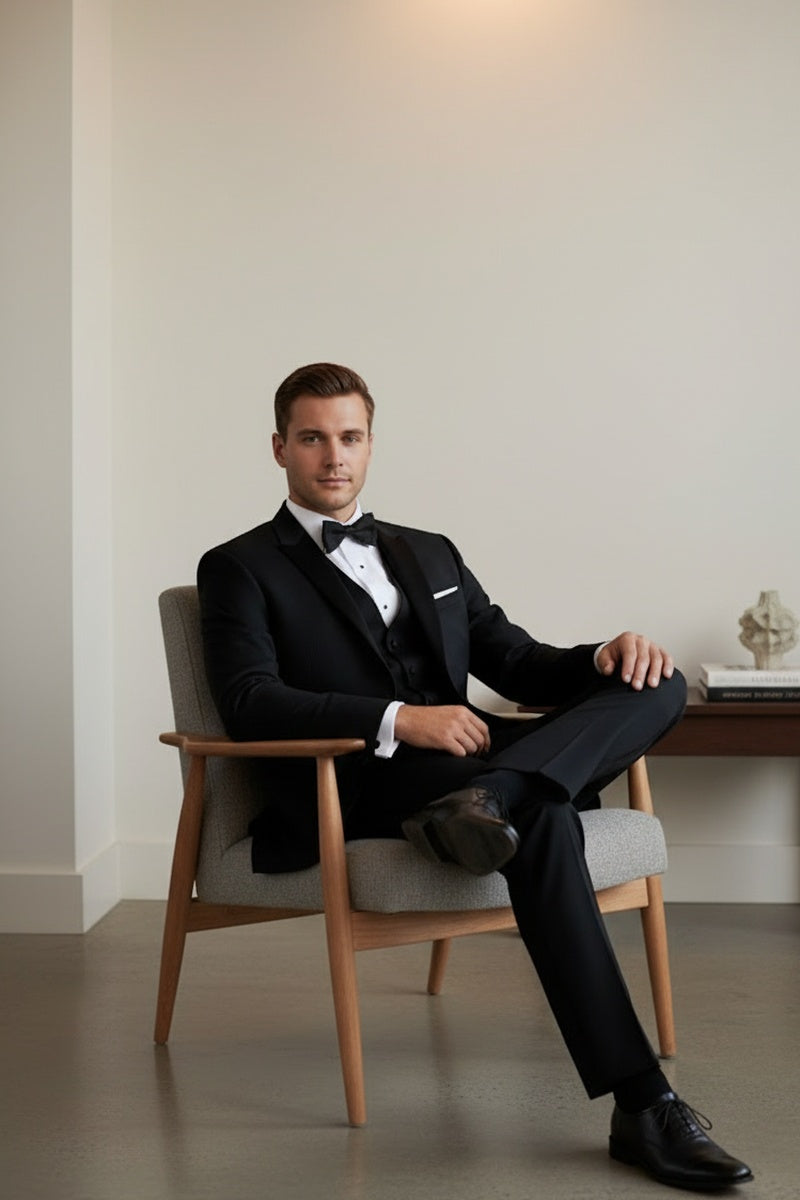 "Vermont" Black Tuxedo Jacket (Separates)