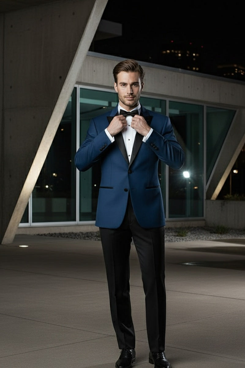 "Vermont" Indigo Blue Tuxedo Jacket