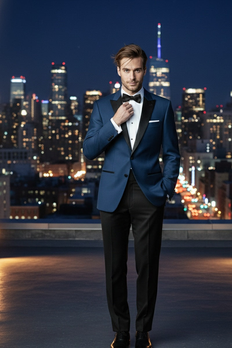 "Vermont" Indigo Blue Tuxedo Jacket