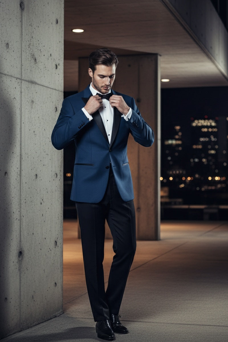 "Vermont" Indigo Blue Tuxedo Jacket
