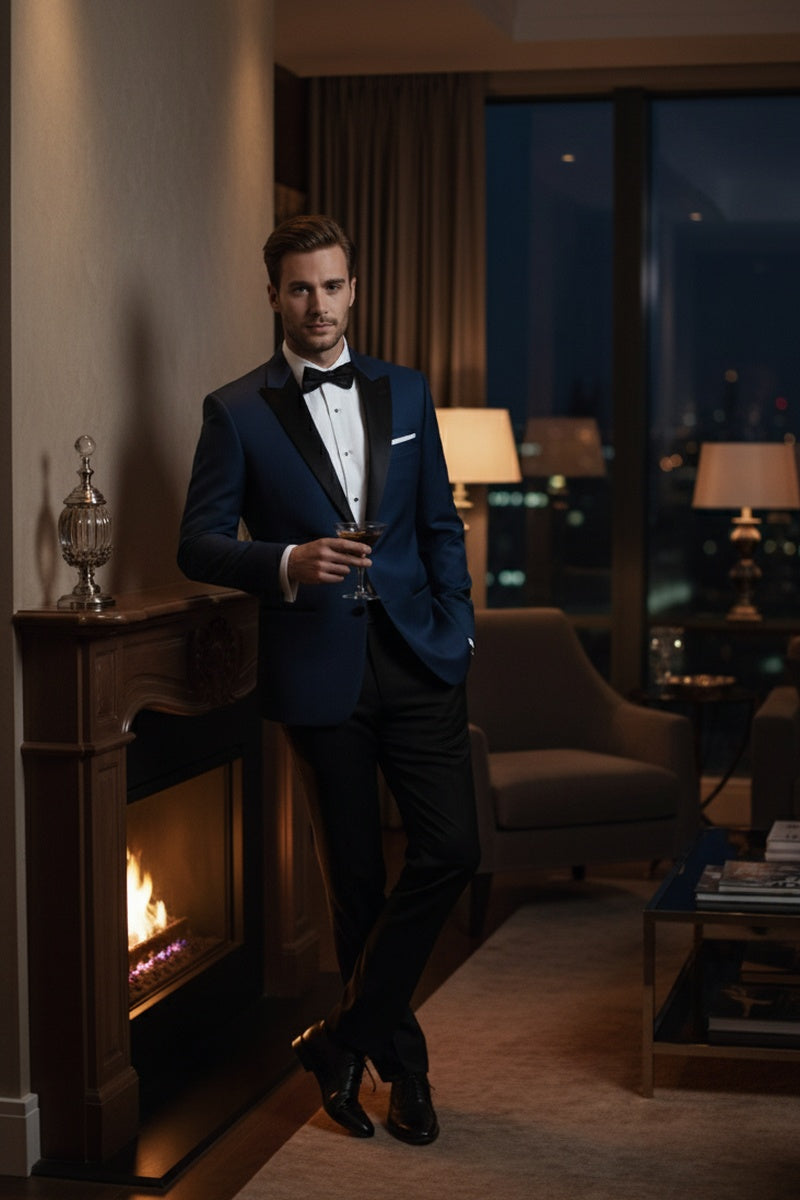 "Vermont" Indigo Blue Tuxedo Jacket