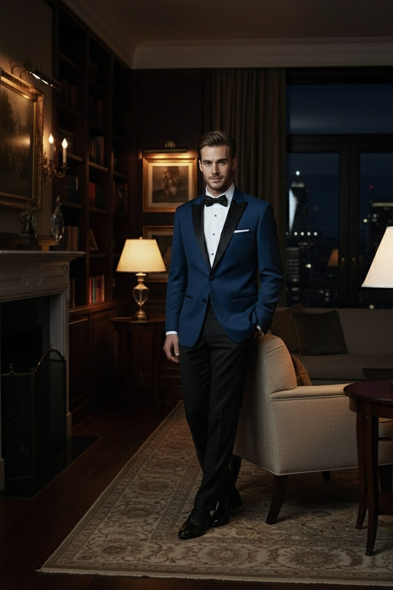 "Vermont" Indigo Blue Tuxedo Jacket
