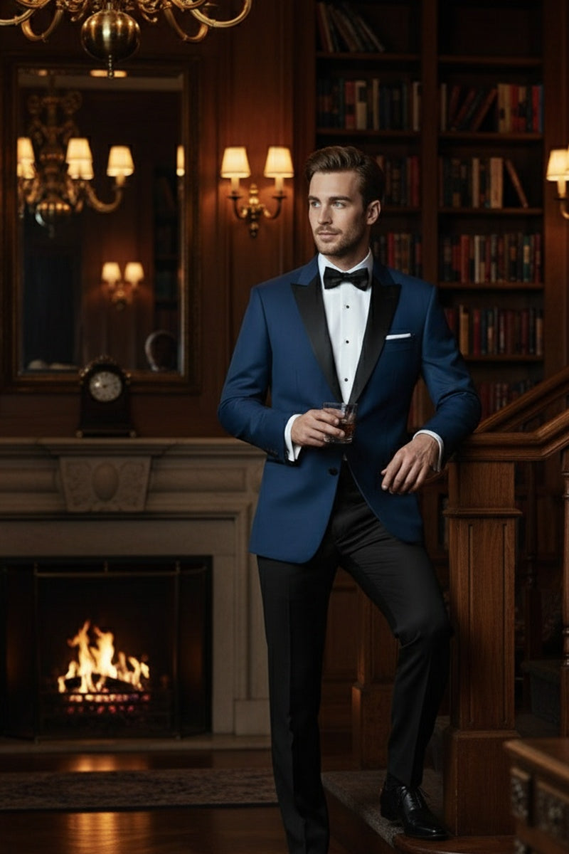 "Vermont" Indigo Blue Tuxedo Jacket