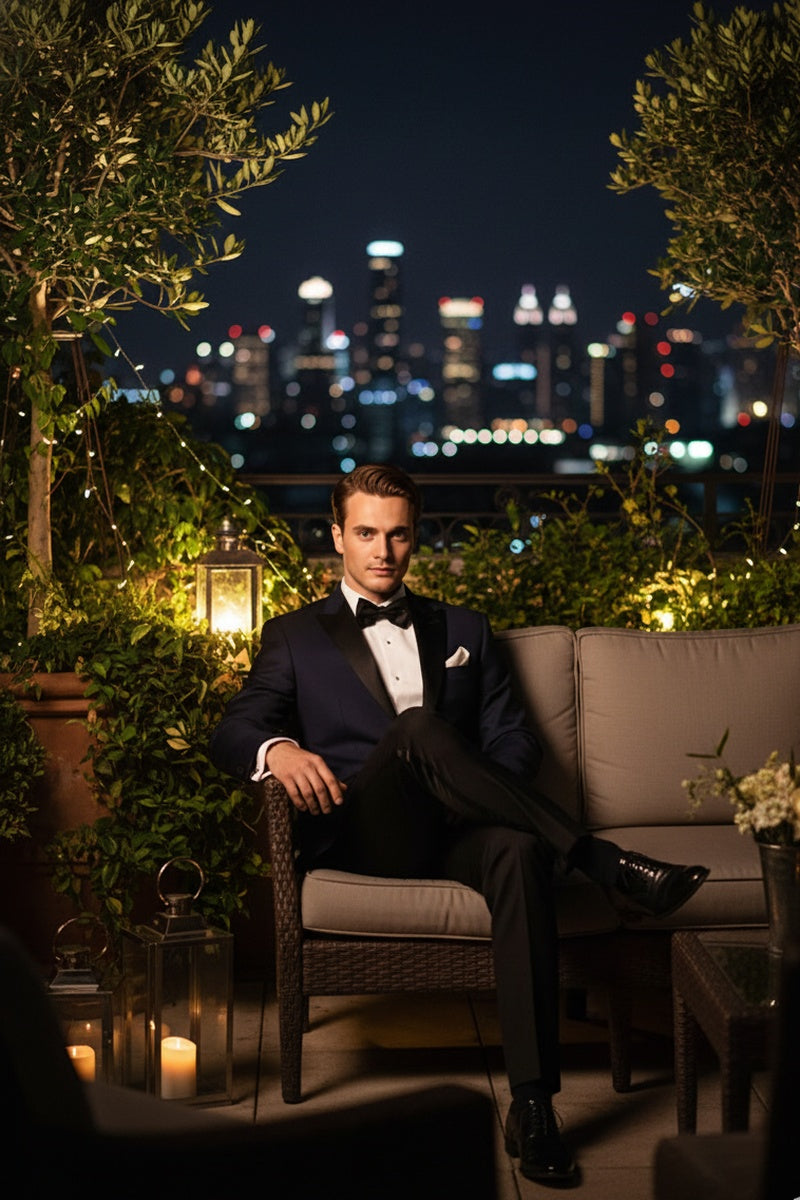 "Vermont" Midnight Blue Tuxedo Jacket