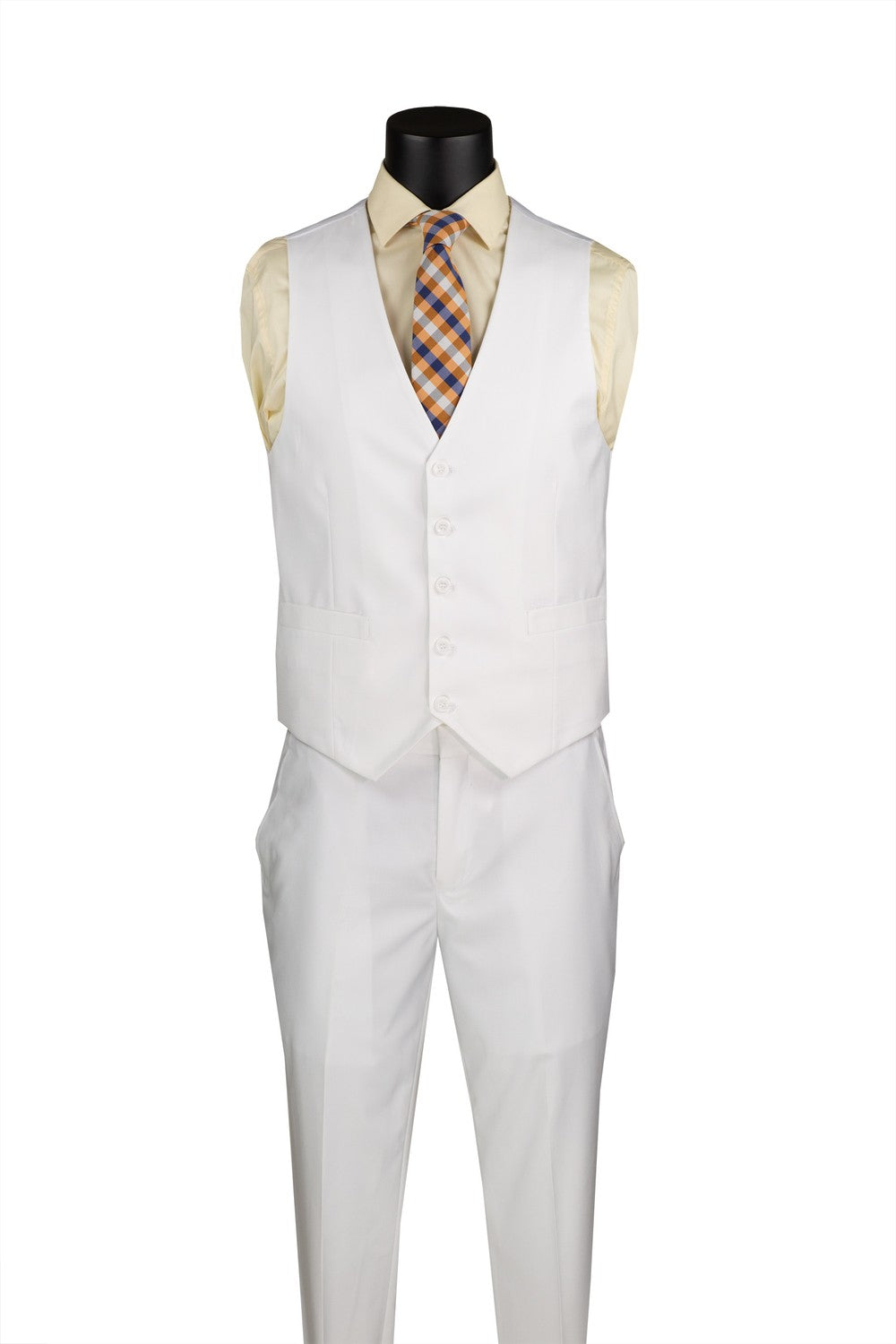 "Preston" White 2-Button Notch Suit (3-Piece Set)