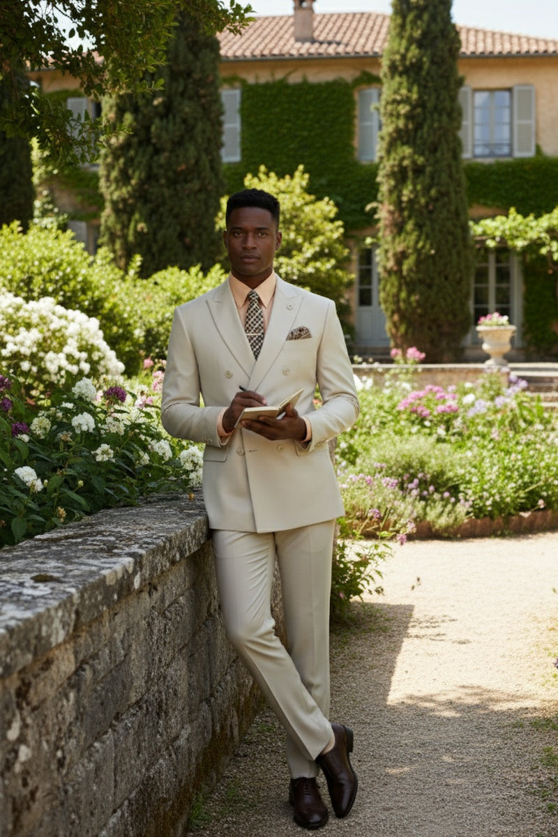 "Apex" Bone White Suit (2-Piece Set)