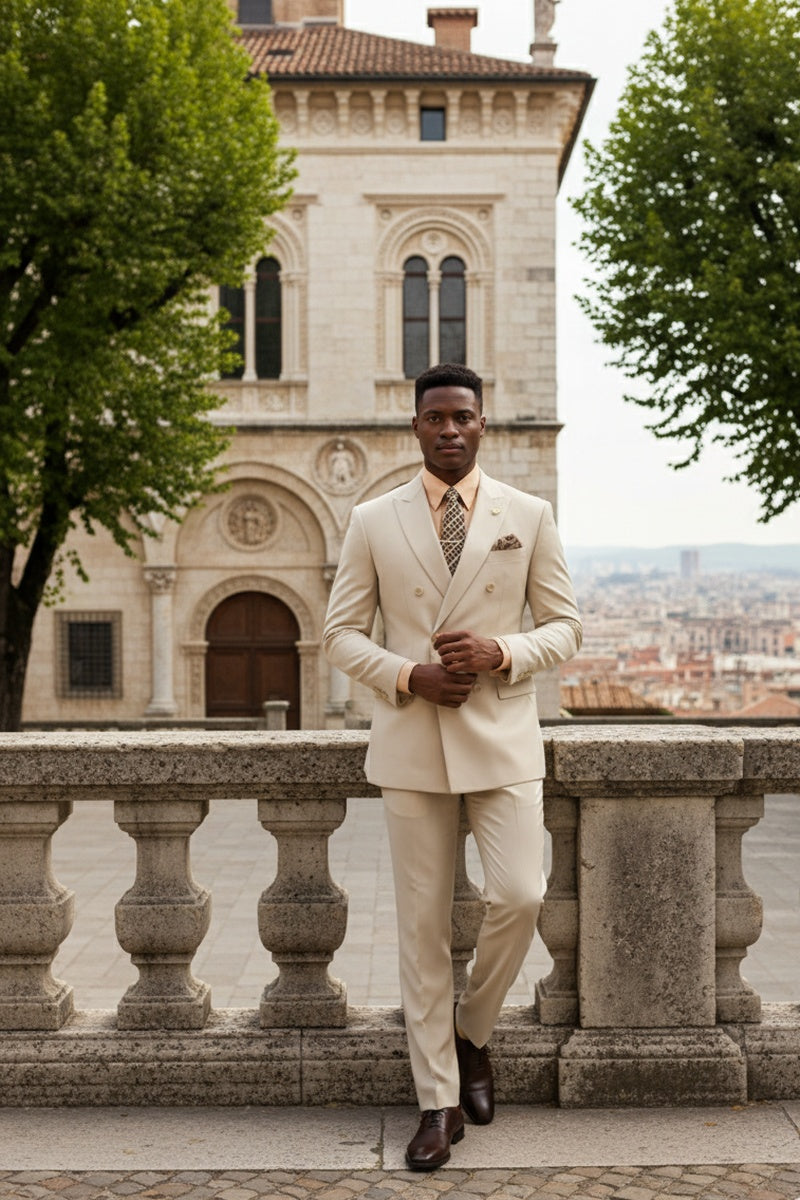 "Apex" Bone White Suit (2-Piece Set)
