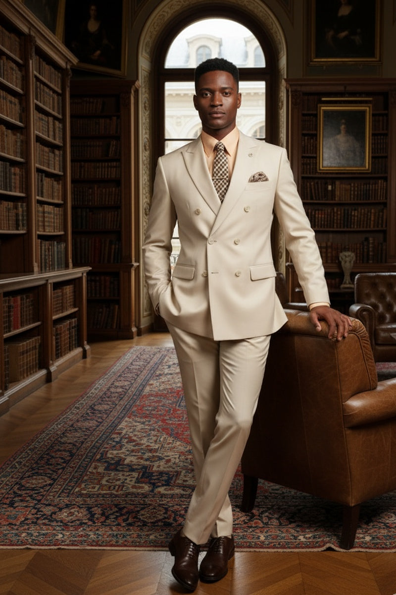 "Apex" Bone White Suit (2-Piece Set)