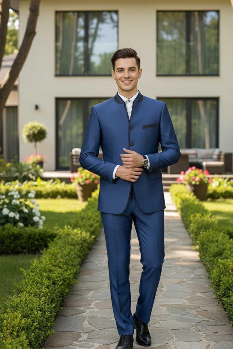 "Darius" Blue Tuxedo (2-Piece Set)
