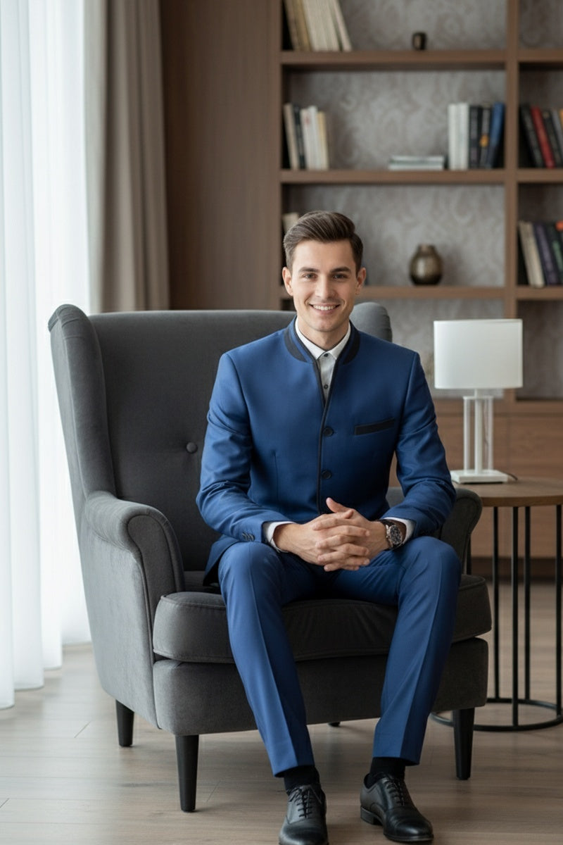 "Darius" Blue Tuxedo (2-Piece Set)