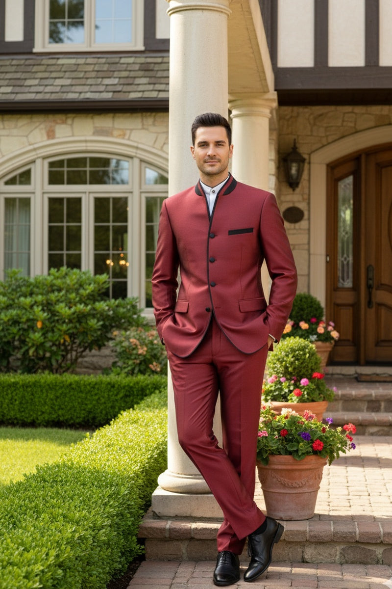 "Darius" Burgundy Tuxedo (2-Piece Set)