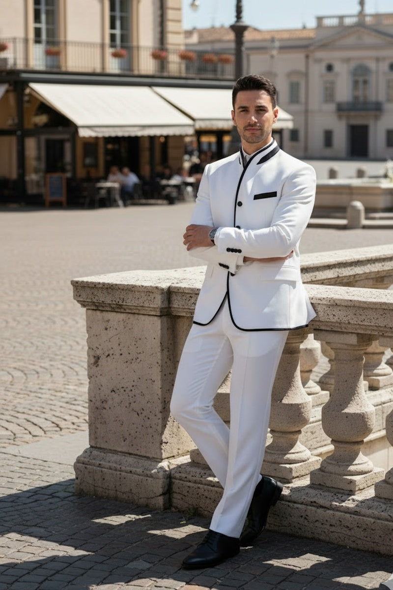 "Darius" White Tuxedo (2-Piece Set)