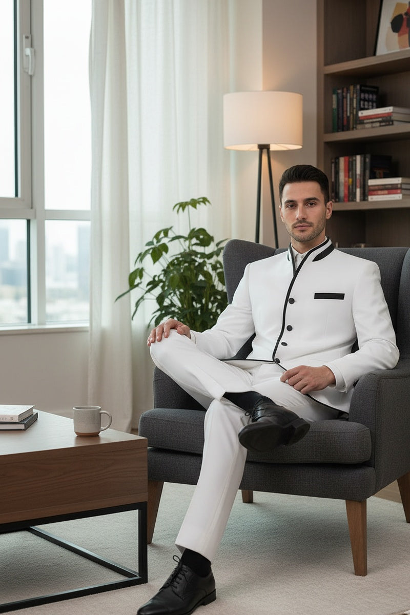 "Darius" White Tuxedo (2-Piece Set)