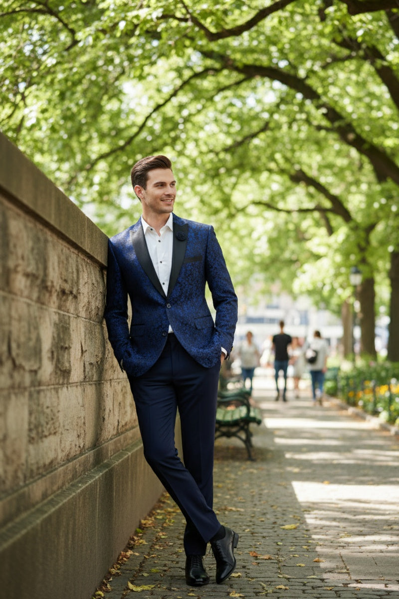 "Elegant" Blue Tuxedo Jacket (Separates)