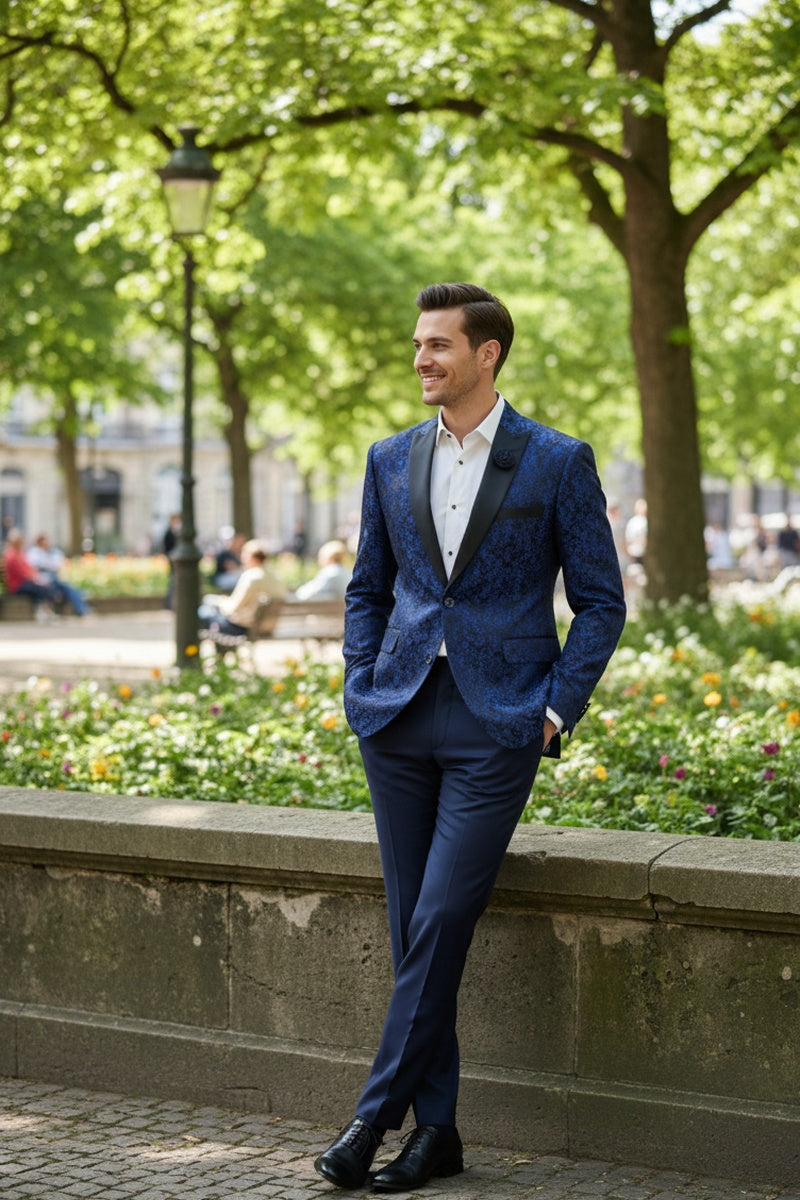 "Elegant" Blue Tuxedo Jacket (Separates)