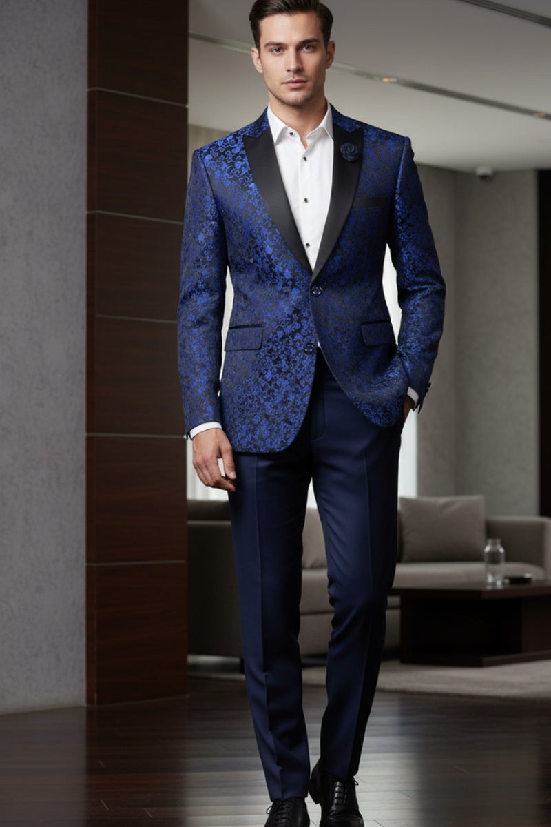 "Elegant" Blue Tuxedo Jacket (Separates)