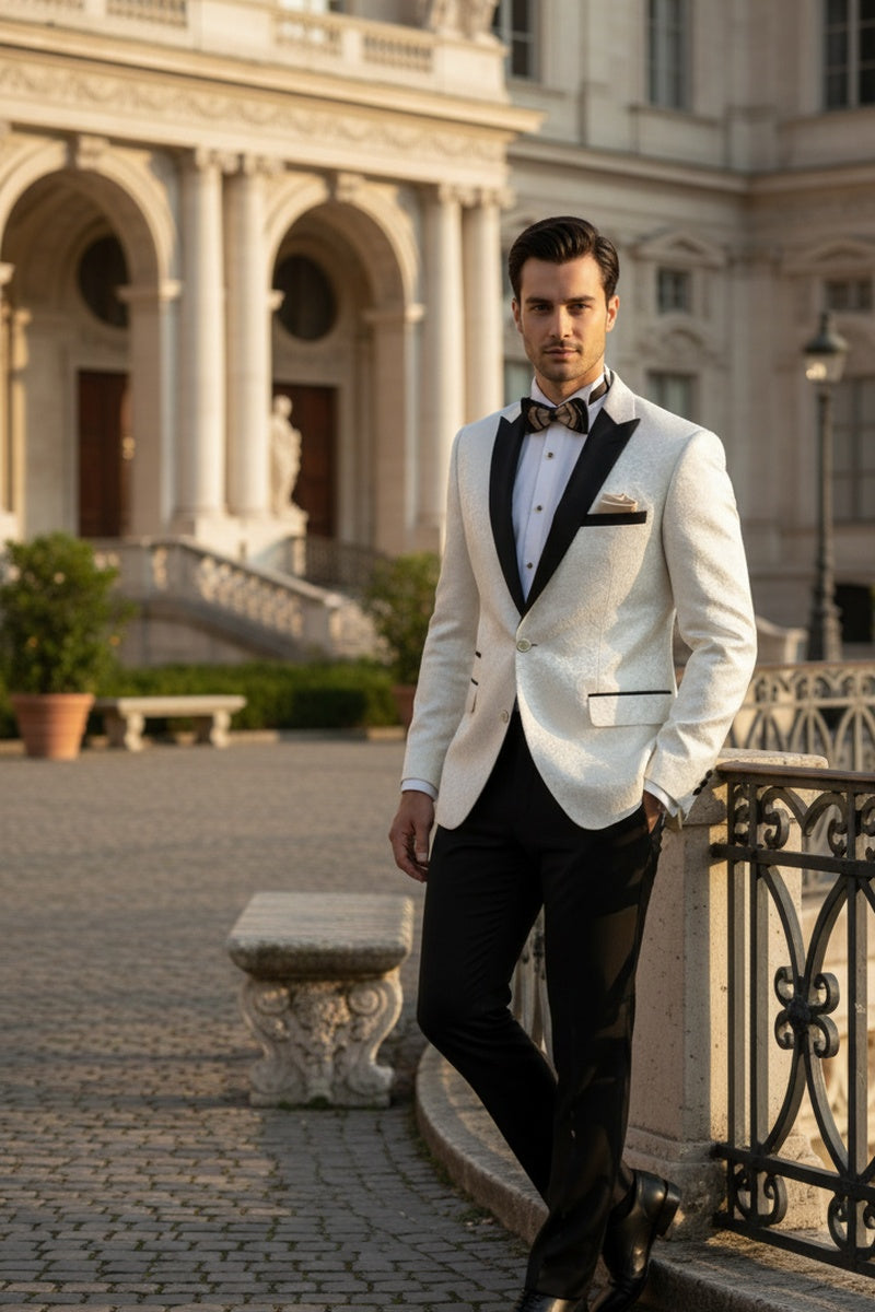 "Elegant" Ivory Tuxedo Jacket (Separates)