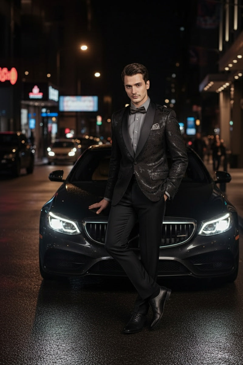 "Fusion" Black Tuxedo Jacket (Separates)