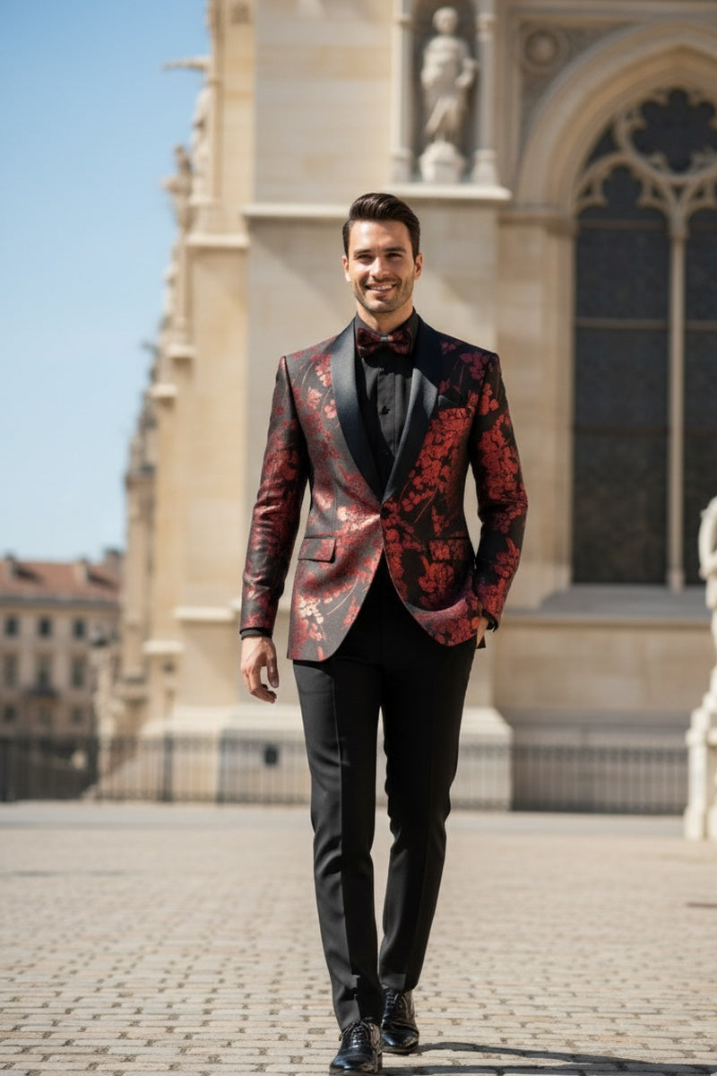"Fusion" Red Tuxedo Jacket (Separates)
