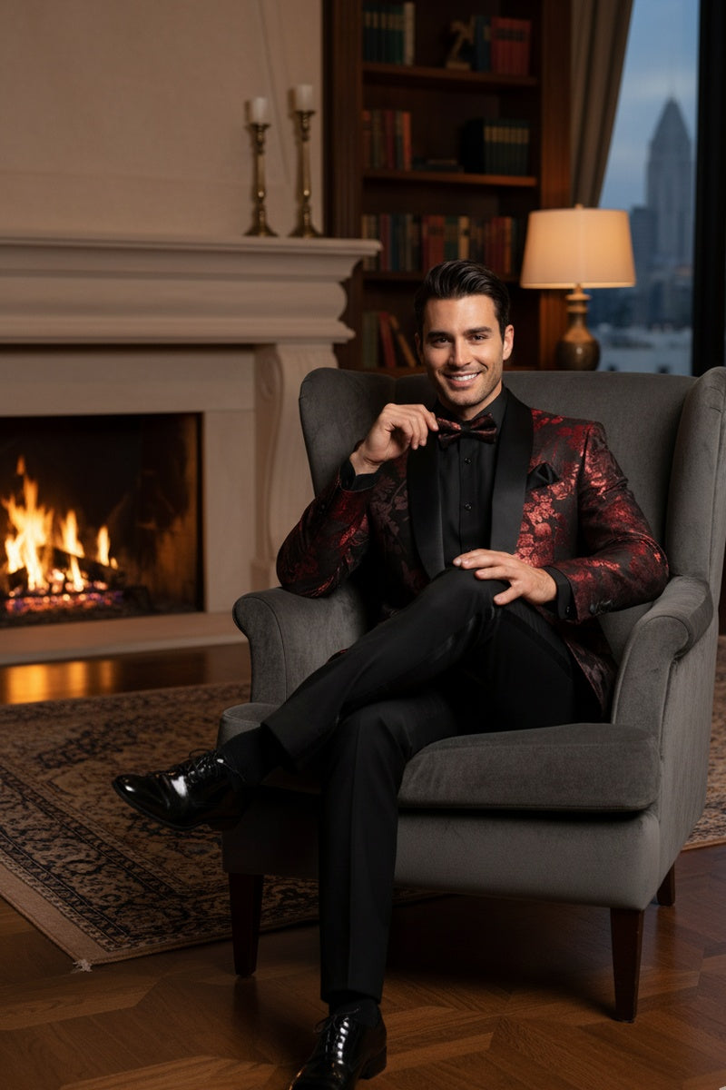 "Fusion" Red Tuxedo Jacket (Separates)