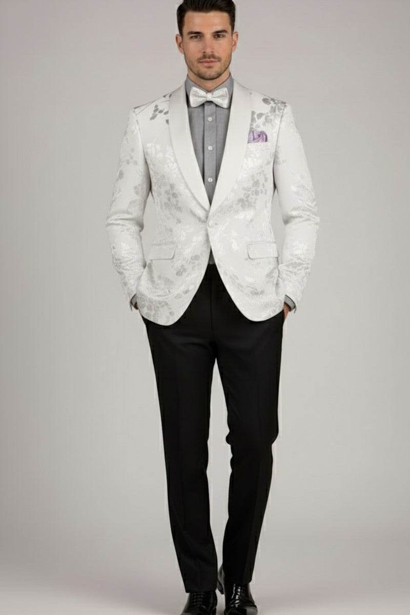 "Fusion" White Tuxedo Jacket (Separates)