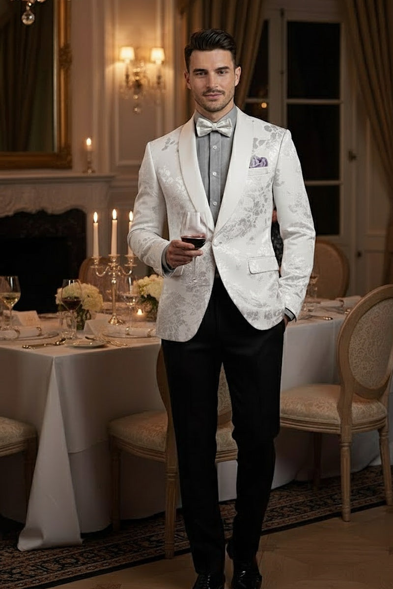 "Fusion" White Tuxedo Jacket (Separates)
