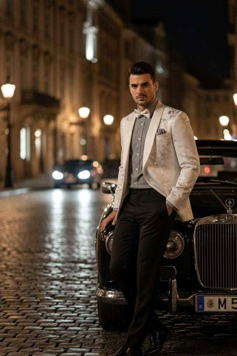 "Fusion" White Tuxedo Jacket (Separates)