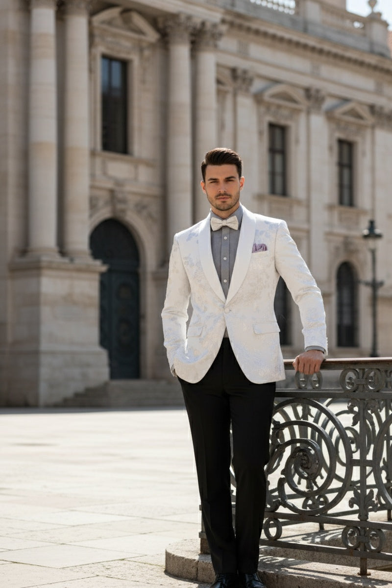 "Fusion" White Tuxedo Jacket (Separates)
