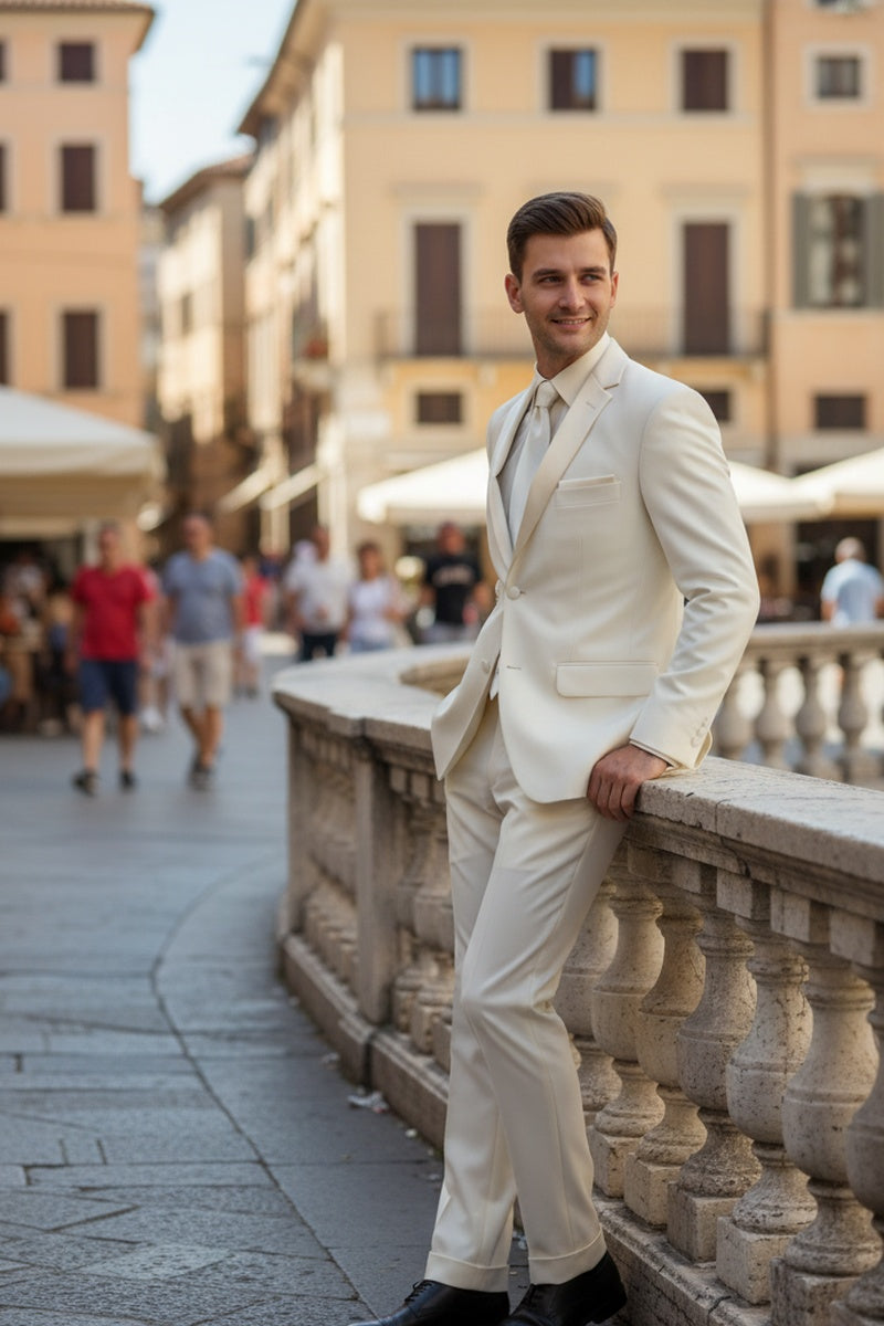 "Giorgio" Ivory 2-Button Notch Tuxedo (2-Piece Set)