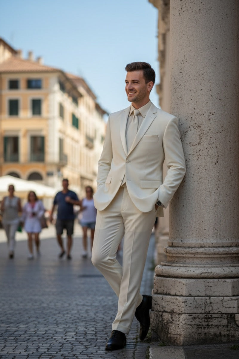 "Giorgio" Ivory 2-Button Notch Tuxedo (2-Piece Set)
