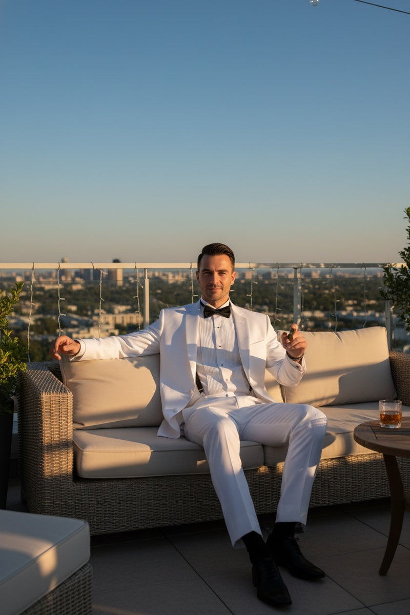"Giorgio" White Vinci Tuxedo (2-Piece Set)